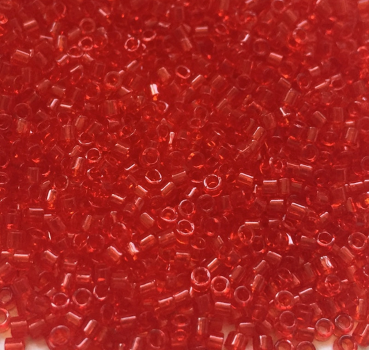 Transparent Red Orange Tangerine DBM0704 Miyuki Delica 10/0 Japanese Cylinder Beads 10 grams