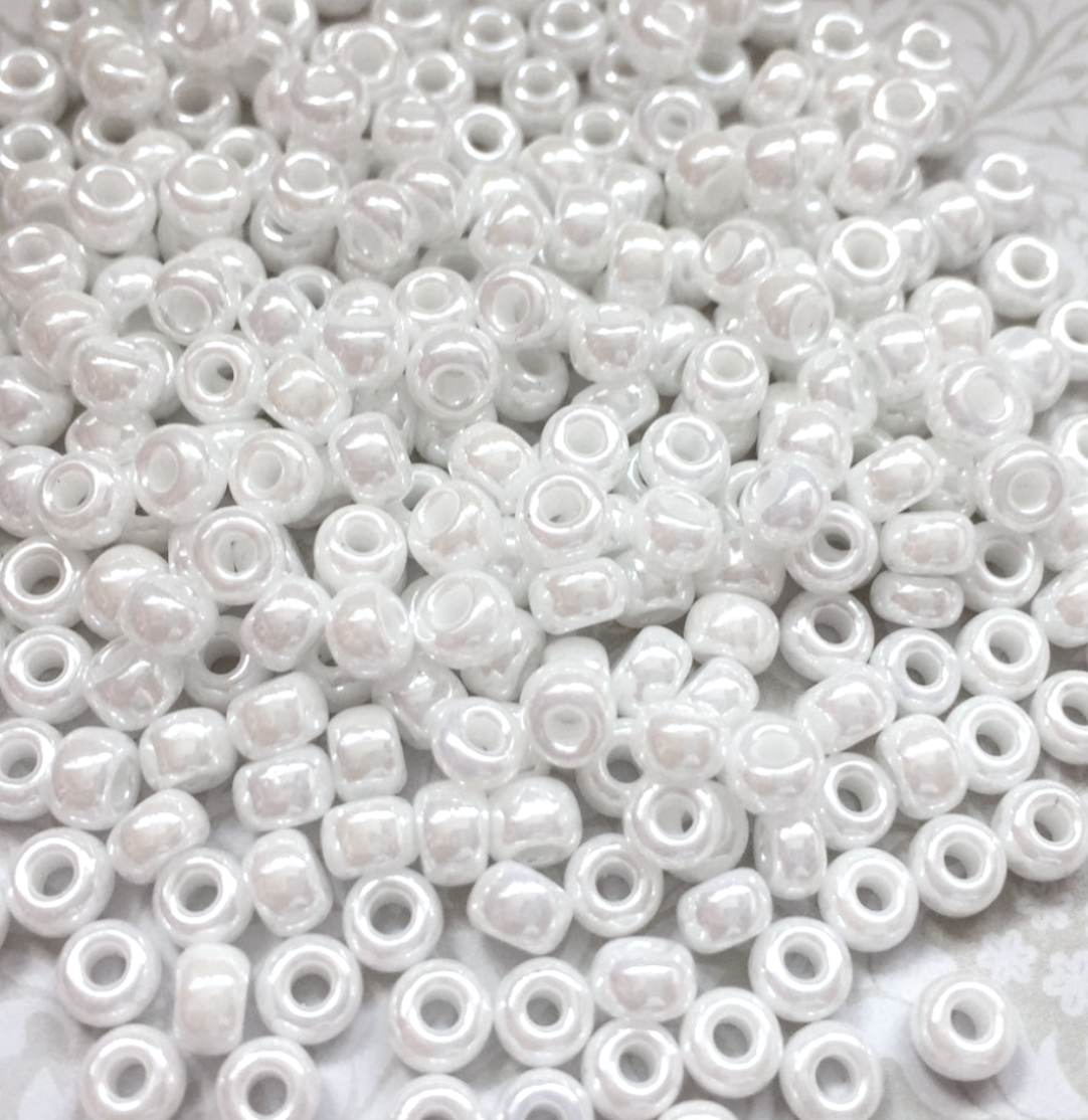 White Ceylon 6-528 Miyuki 6/0 Round Japanese Seed Beads - 20 grams