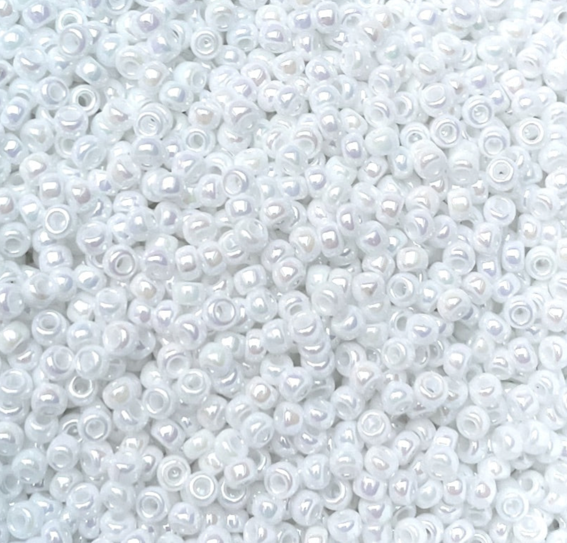 White Pearl AB 8-0471 Miyuki 8/0 Round Japanese Seed Beads 20 grams