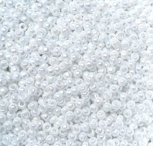 White Pearl AB 8-0471 Miyuki 8/0 Round Japanese Seed Beads 20 grams