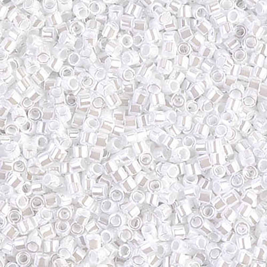 White Pearl DBM0201 Miyuki Delica 10/0 Japanese Cylinder Beads 10 grams