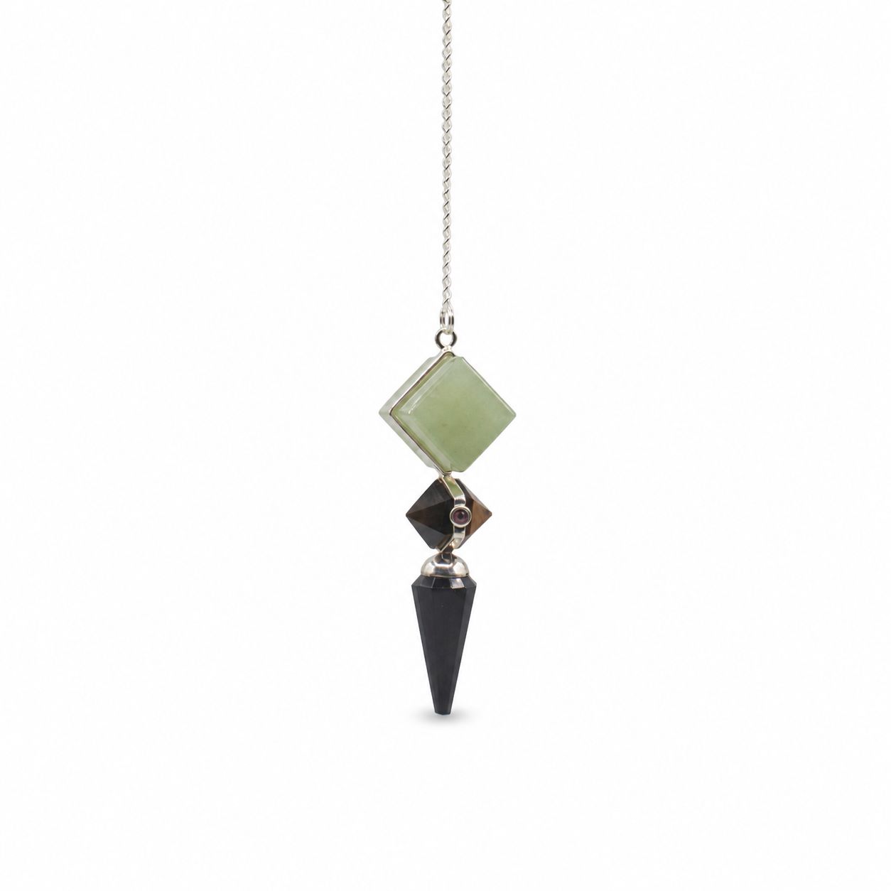 Black Agate, Green Aventurine, Tiger Eye Builder of Realms Pendulum