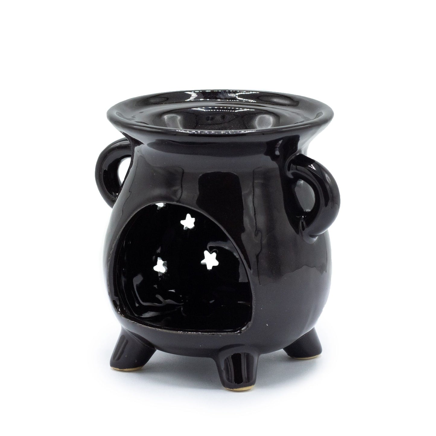 Moon and Stars Black Cauldron Oil Burner