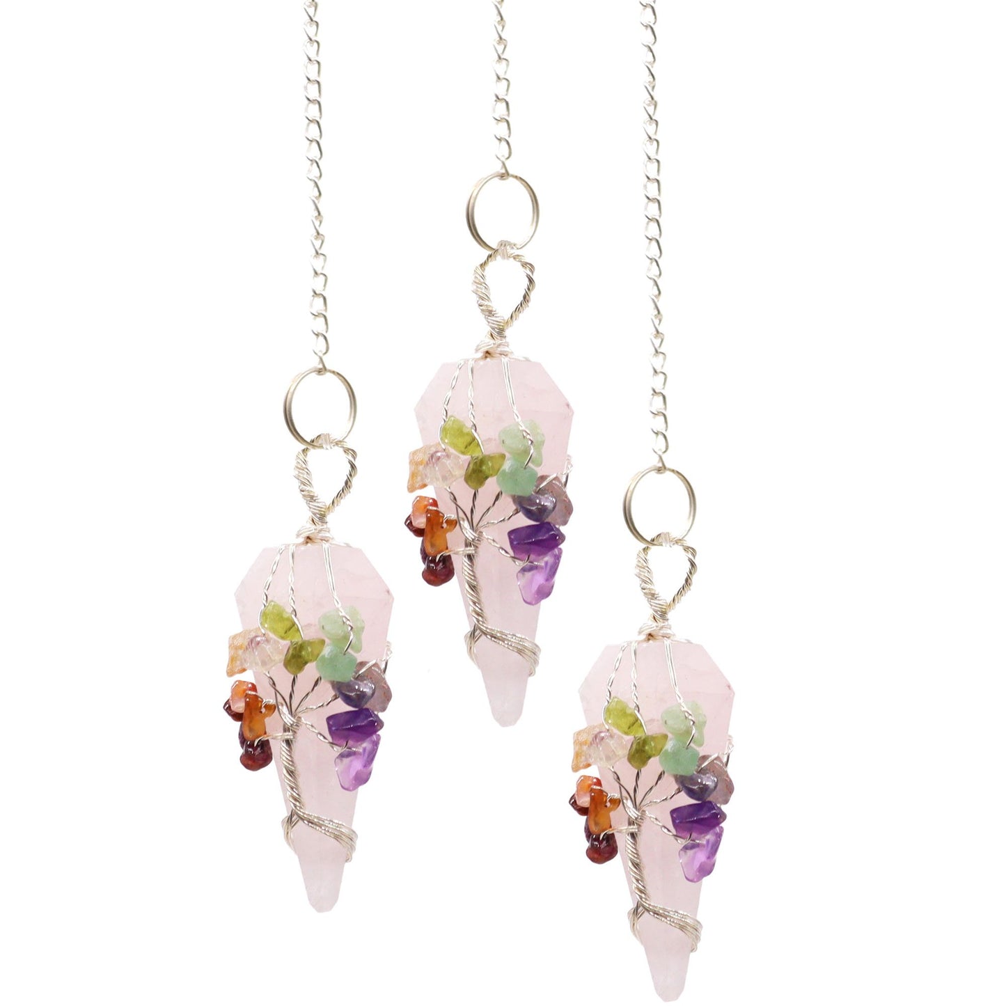 Rose Quartz Magic Seven Chakra Pendulum
