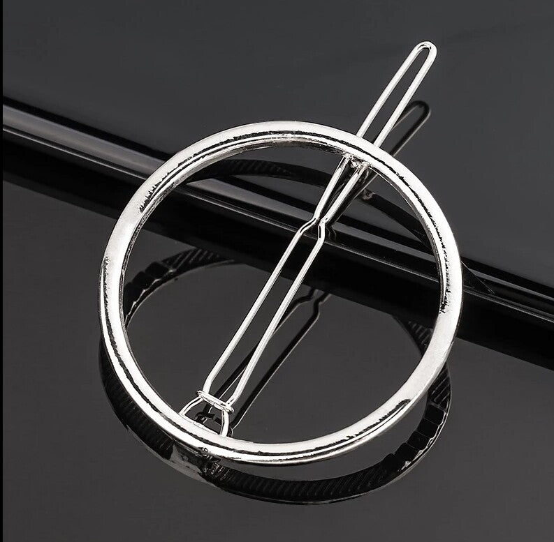 Round Silver Hair Clip Findings - Pack of 2