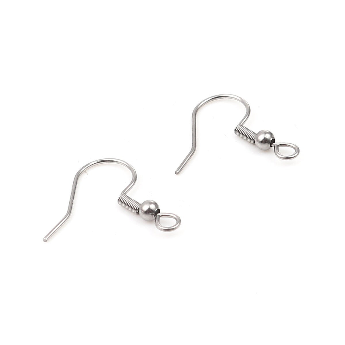 Dark Silver Stainless Steel Fishhook Ear Wires Earrings Findings Pack of 20