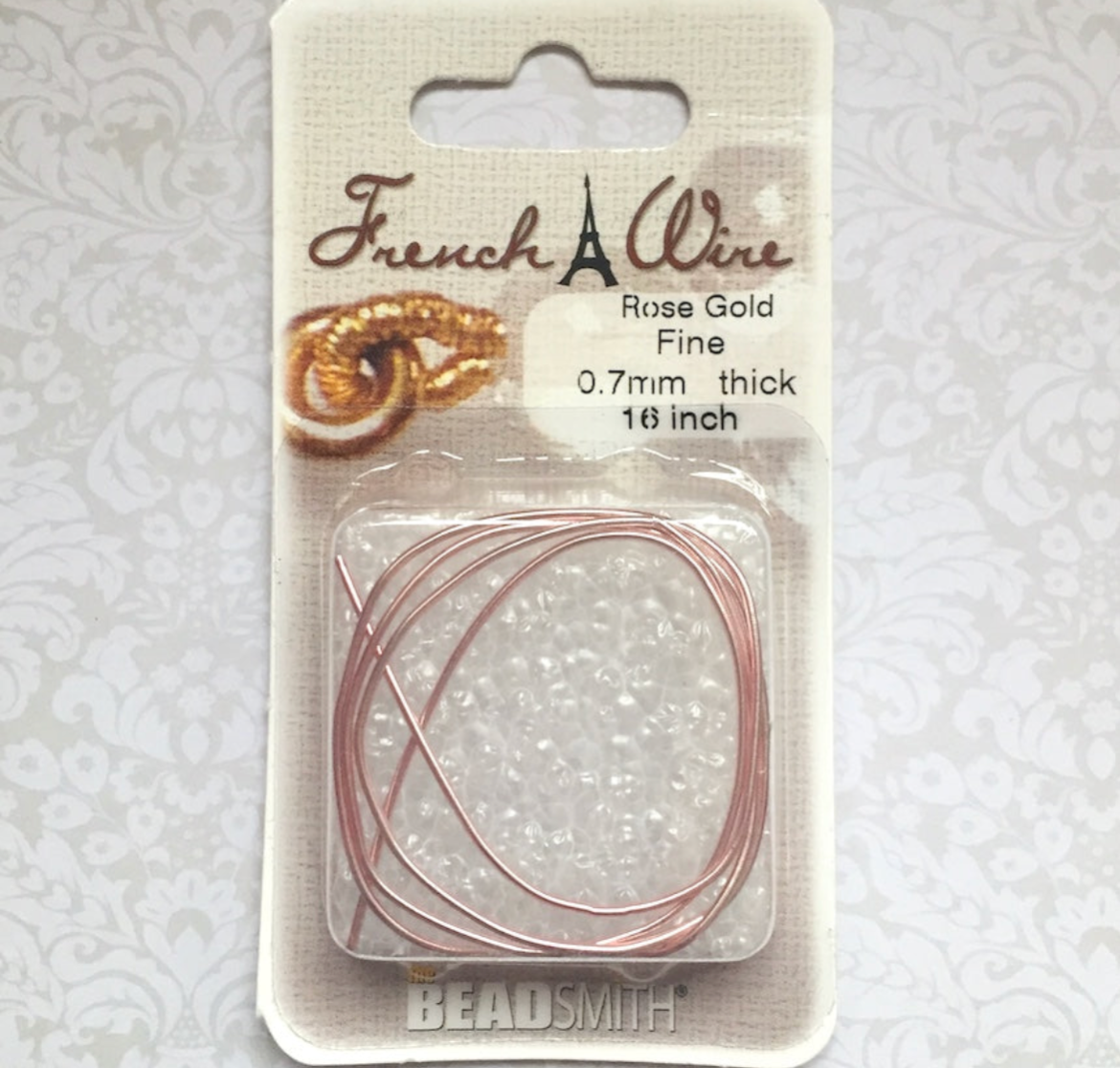0.7mm Fine French Wire Rose Gold Colour Gimp Bullion Wire