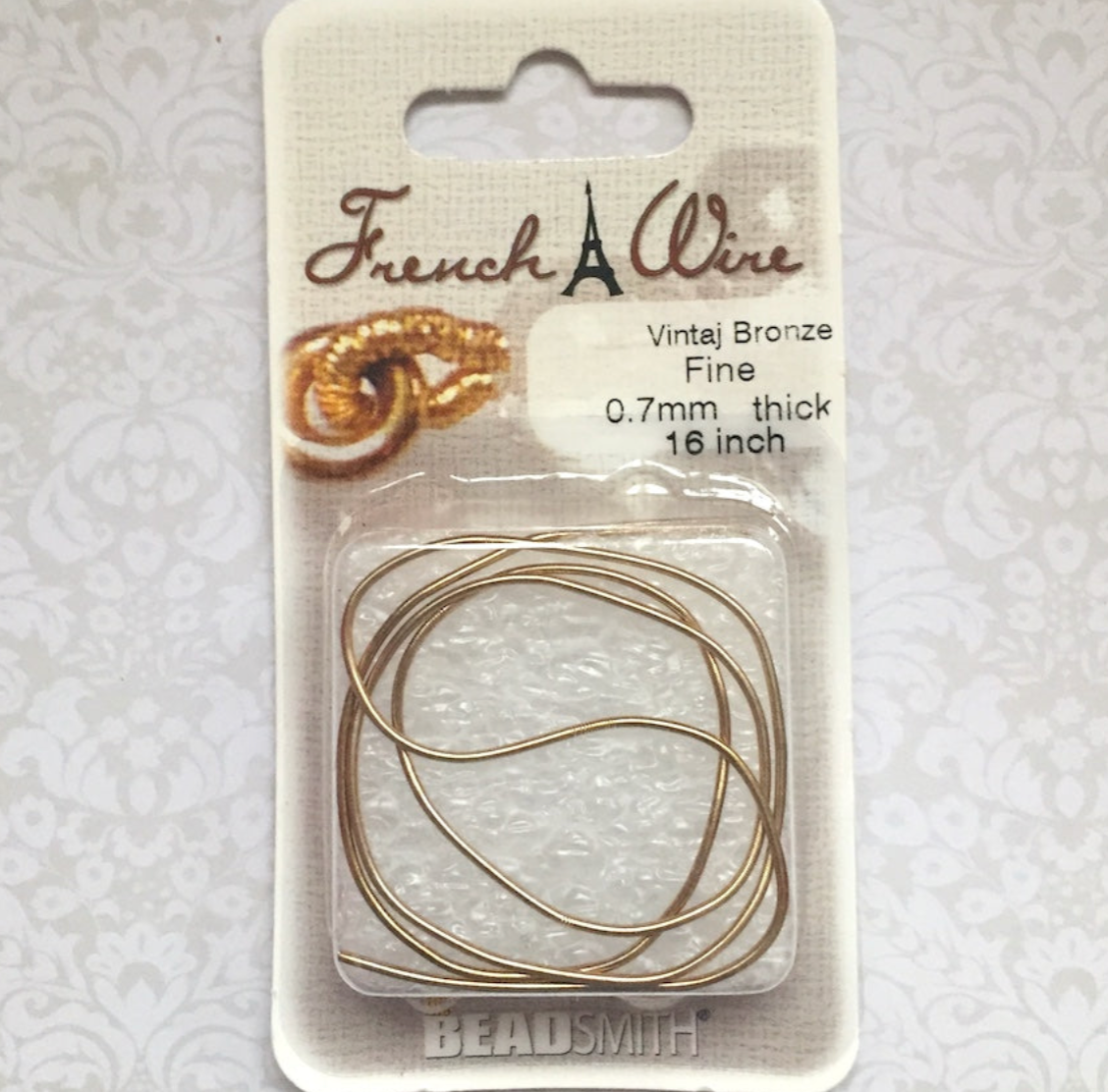 0.7mm Fine French Wire Vintage Bronze Colour Gimp Bullion Wire