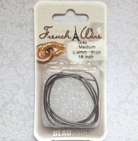 0.9mm Fine French Wire Gunmetal Grey Colour Gimp Bullion Wire