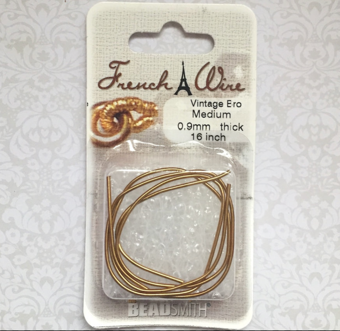 0.9mm Fine French Wire Vintage Bronze Colour Gimp Bullion Wire