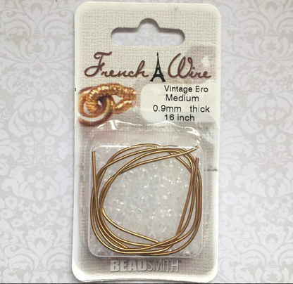 0.9mm Fine French Wire Vintage Bronze Colour Gimp Bullion Wire
