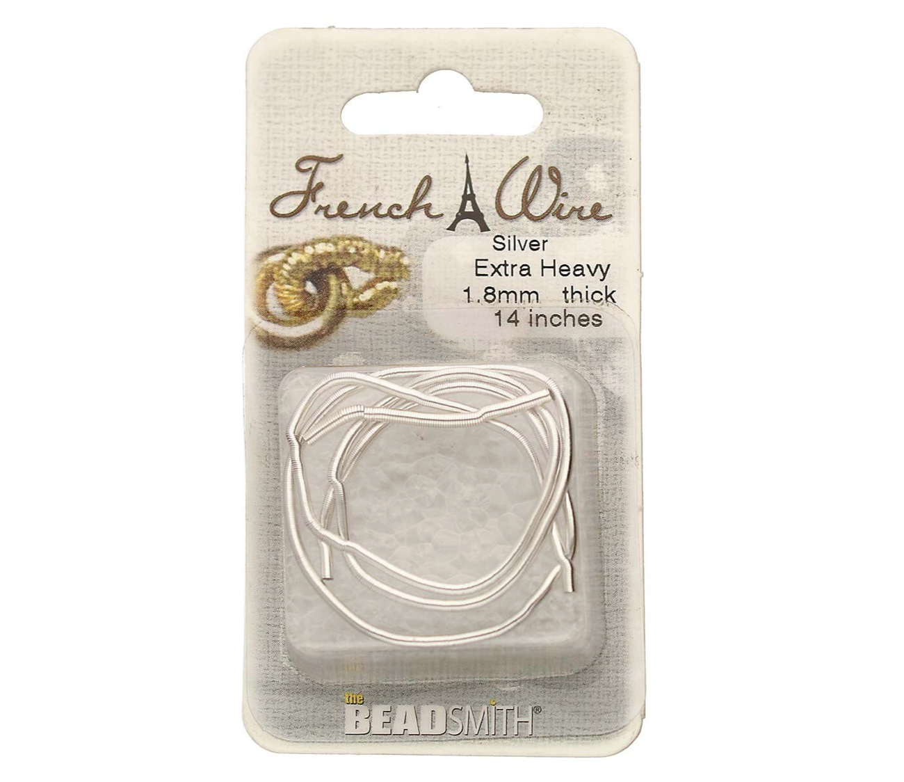 1.8mm French Wire Silver Colour Gimp Bullion Wire