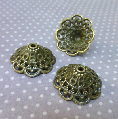 18 mm Large Bead Caps in Bronze Colour - Pack of 20