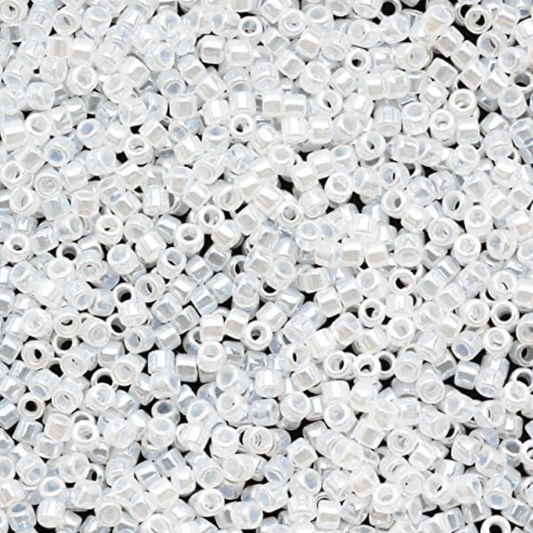 Lined Crystal White DBS0231 Miyuki Delica 15/0 Japanese Cylinder Beads 7 grams