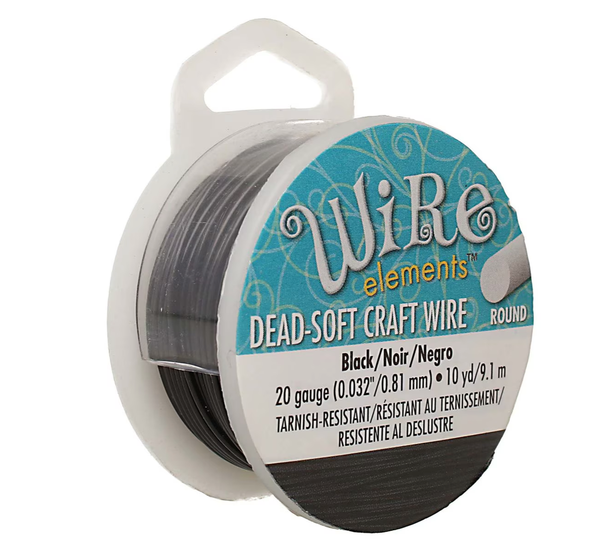 20 Gauge Black Colour Round Craft Wire by Beadsmith Pro Quality Non Tarnish 10 yd