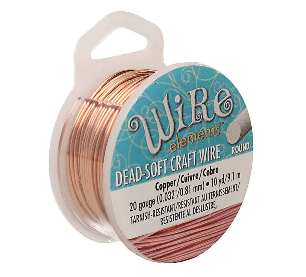 20 Gauge Copper Colour Round Craft Wire by Beadsmith Pro Quality Non Tarnish 10 yd