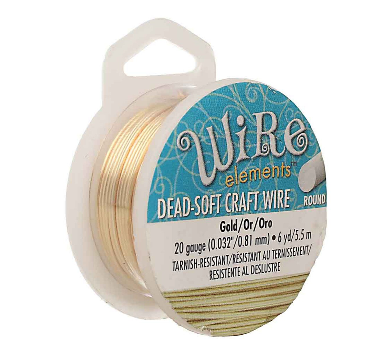 20 Gauge Gold Colour Round Craft Wire by Beadsmith Pro Quality Non Tarnish 6 yd