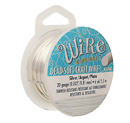 20 Gauge Silver Colour Round Craft Wire by Beadsmith Pro Quality Non Tarnish 6 yd