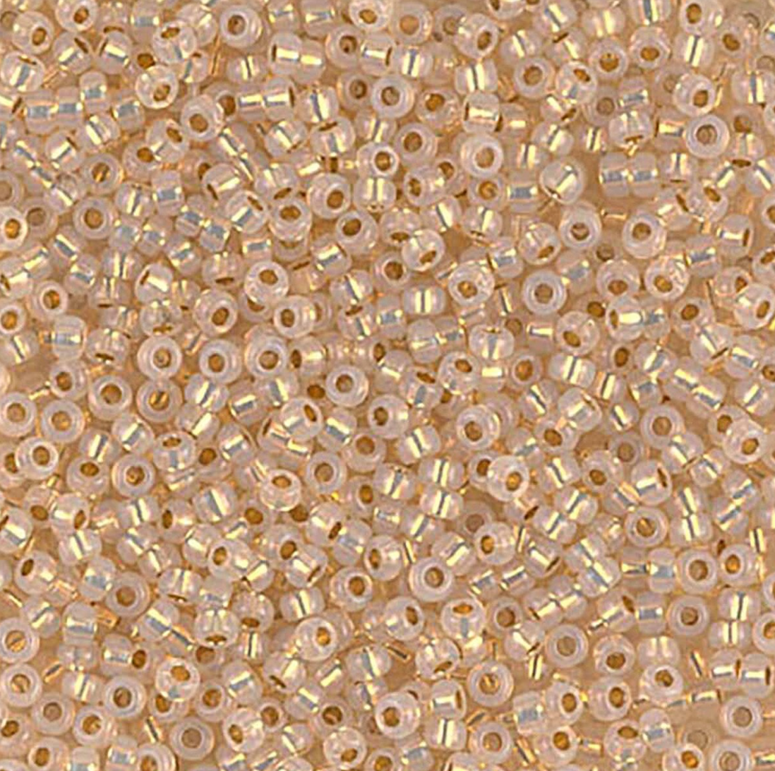 24kt Gold Lined Opal 11-0196 Miyuki 11/0 Round Japanese Seed Beads 20 grams