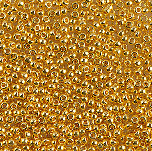 24kt Gold Plated 11-0191 Miyuki 11/0 Round Japanese Seed Beads 20 grams