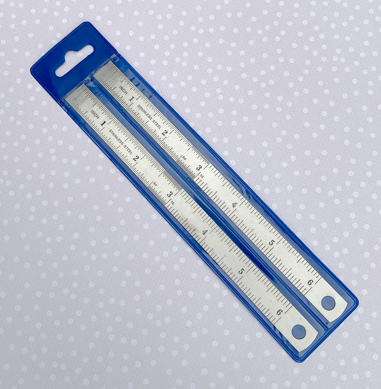 2 x Double Sided Metric / Imperial Stainless Steel Rulers 15 cm 6 Inch