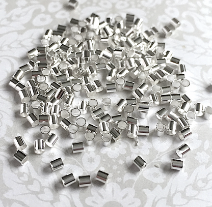 2mm Silver Plated Crimp Beads 2.5 grams (cca 200pcs)