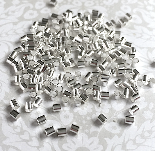 2mm Silver Plated Crimp Beads 2.5 grams (cca 200pcs)