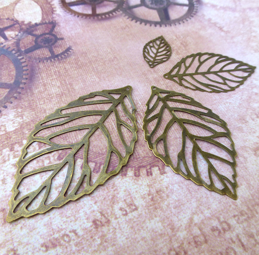 45 mm Large Filigree Leaves Pack of 10