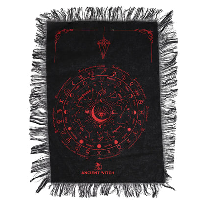 All Seeing Eye Pendulum Divination Cloth Black & Blood Red