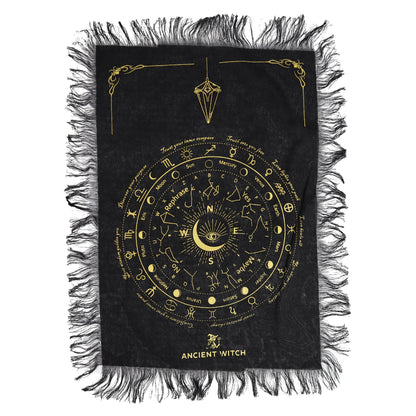 All Seeing Eye Pendulum Divination Cloth Black & Gold