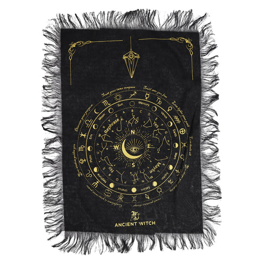All Seeing Eye Pendulum Divination Cloth Black & Gold