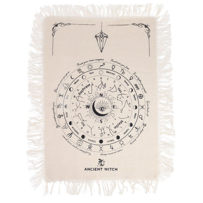 All Seeing Eye Pendulum Divination Cloth Natural & Black