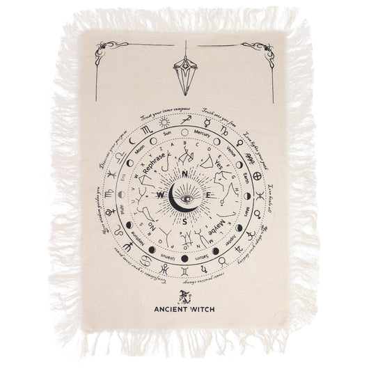All Seeing Eye Pendulum Divination Cloth Natural & Black