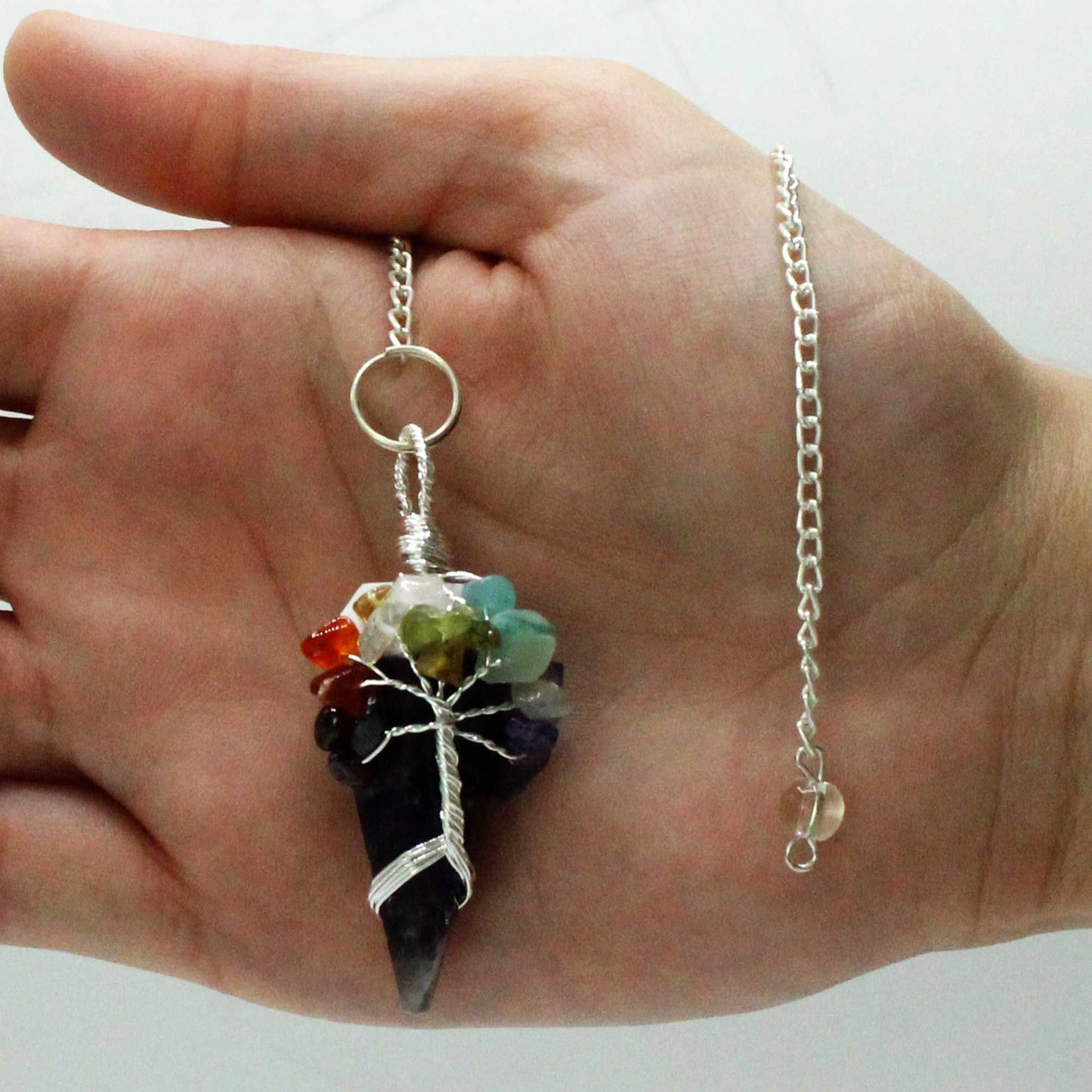 Amethyst Magic Seven Chakra Pendulum - One Piece