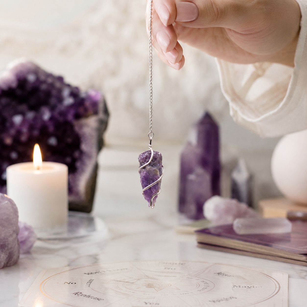 Amethyst Raw Gemstone Pendulum