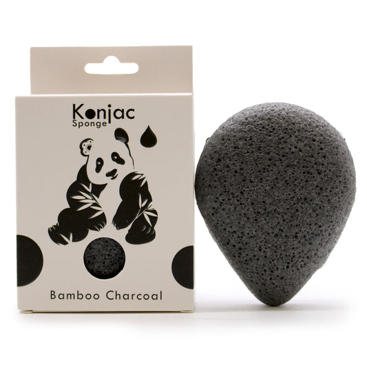 Anti-bacterial Bamboo Charcoal Teardrop Konjac Sponge