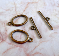Antique Copper Toggle Clasps 10 Sets