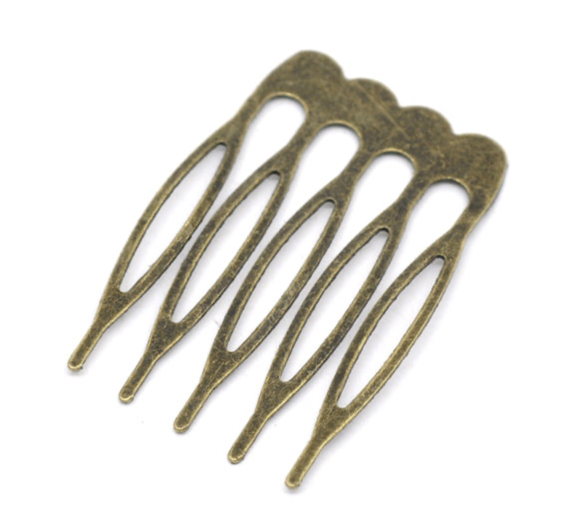 Antique Bronze Colour Small Hair Combs Pack of 10