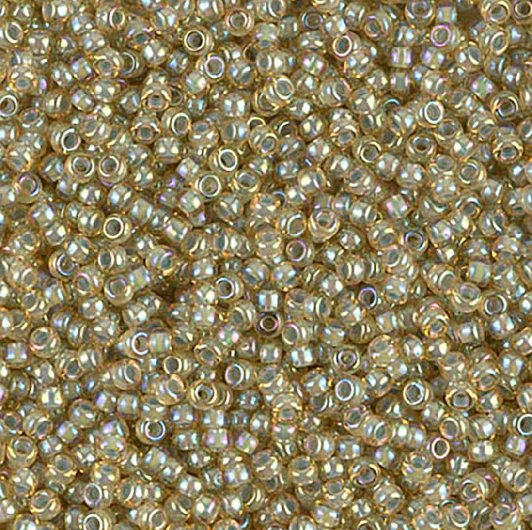 Aqua Lined Light Topaz AB 11-0359 Miyuki 11/0 Round Japanese Seed Beads 20 grams