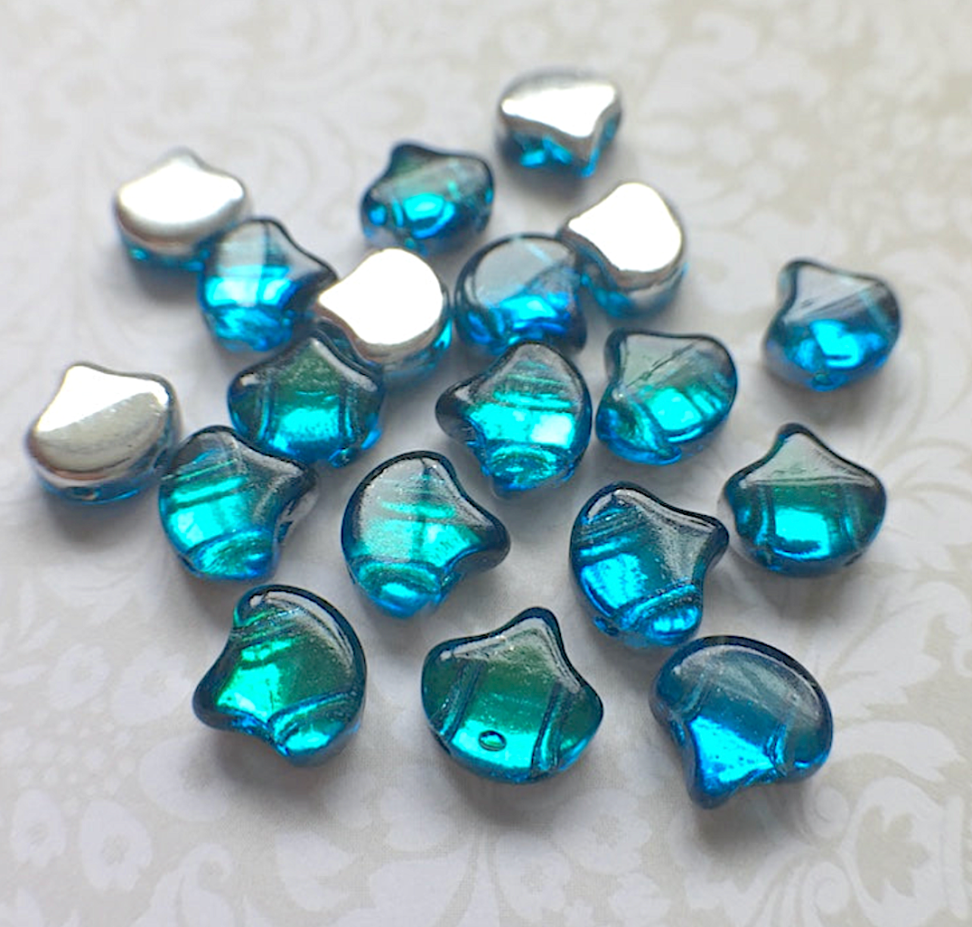 Backlit Aquasol Ginko Duo Beads by Matubo - 10 grams