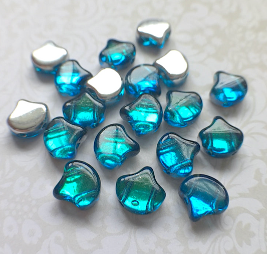 Backlit Aquasol Ginko Duo Beads by Matubo - 10 grams