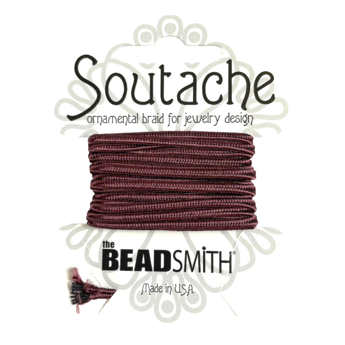 Beaver Brown 3mm Rayon Soutache Cord 3 yards