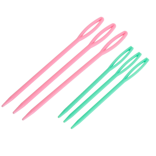 Big Eye Plastic Needles for Sewing or Kids Crafts 6 Needles in Two Lengths