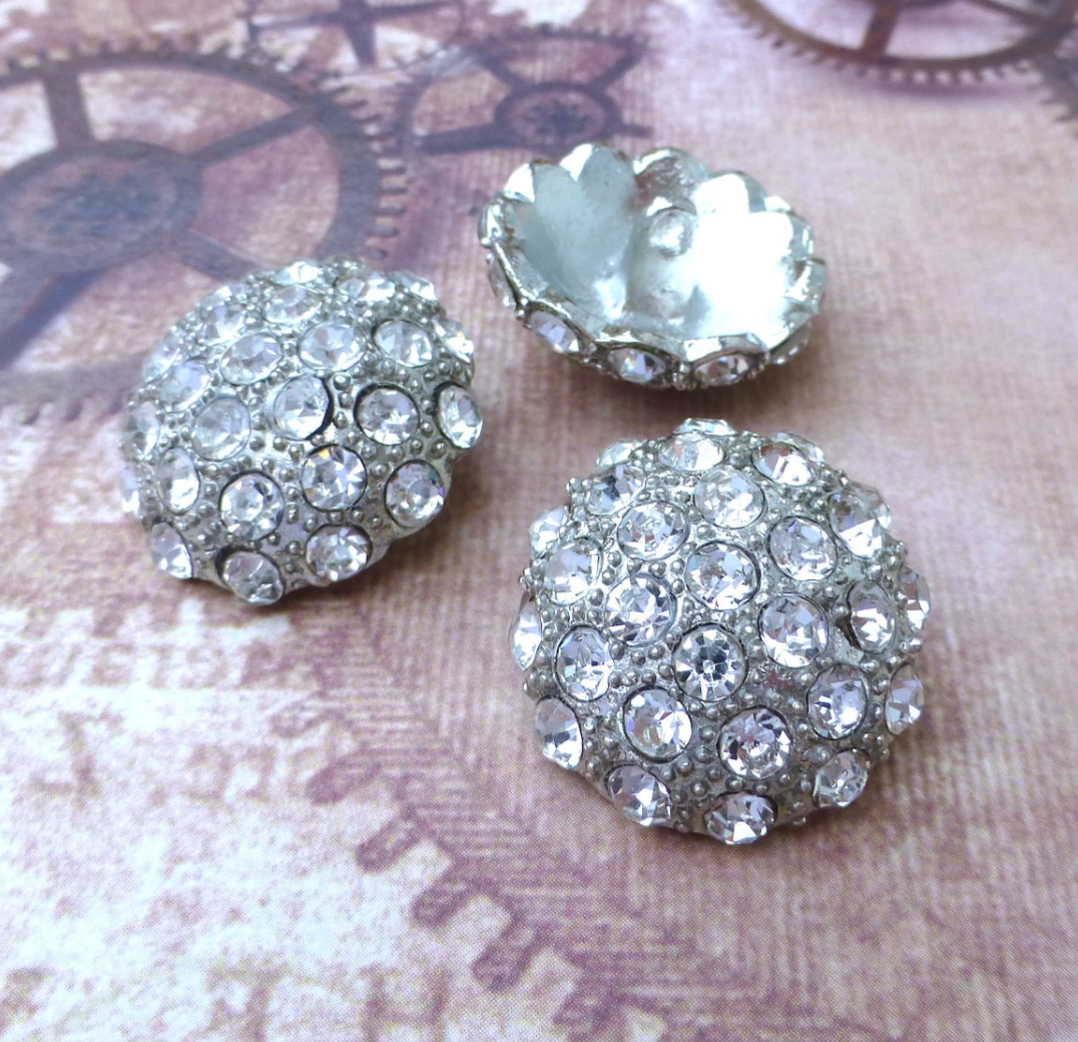 Big Rhinestone Shank Wedding Button - Pack of 2