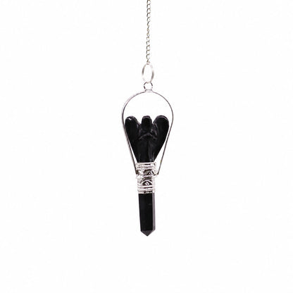 Black Agate Angel Pendulum