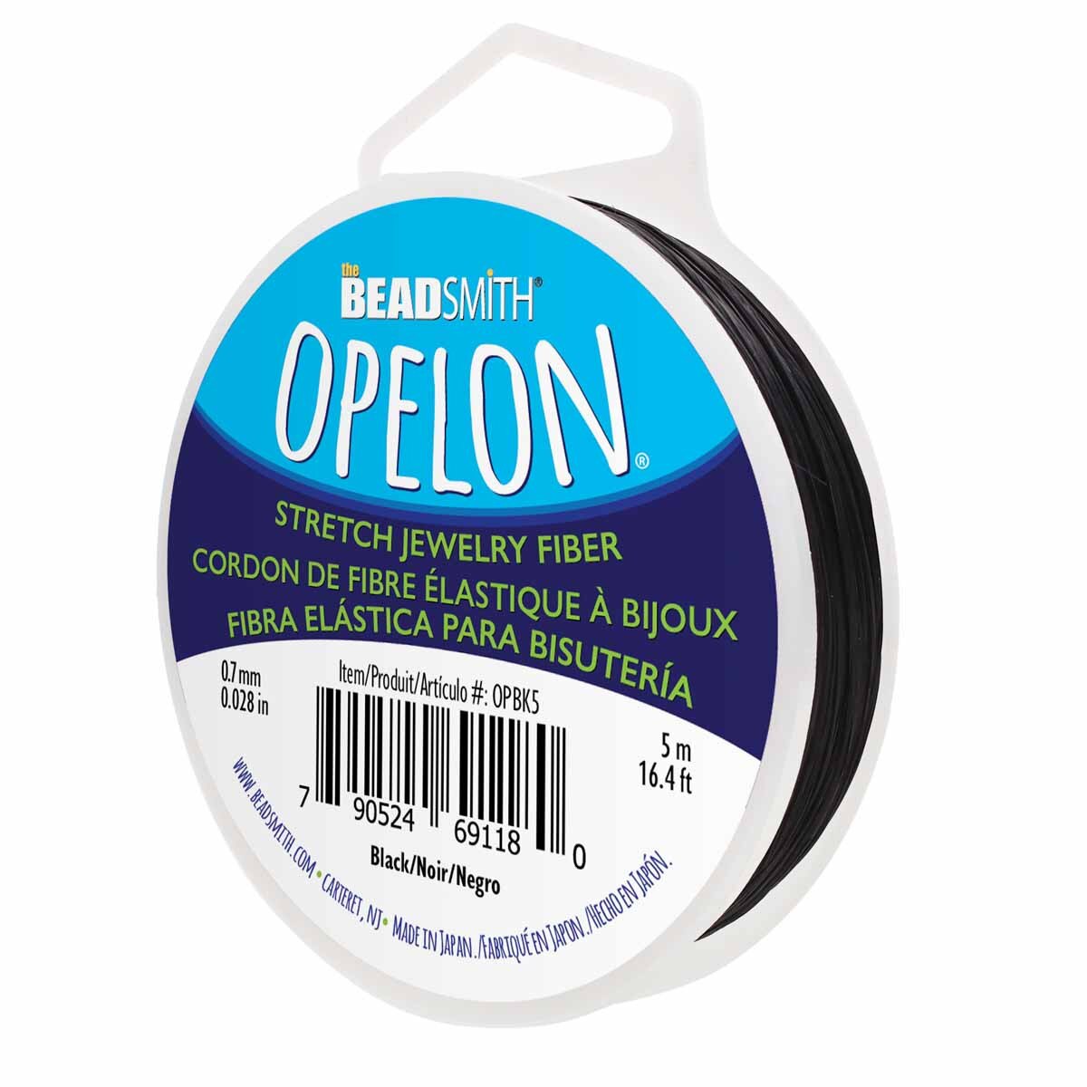 Black Opelon 0.7mm Elastic Thread Stretch Jewellery Cord 5 meters