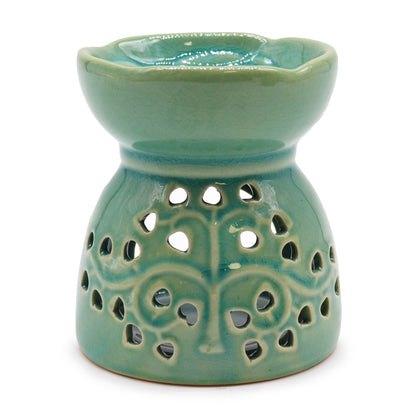 Blue Green Tree of Life Oil Burner