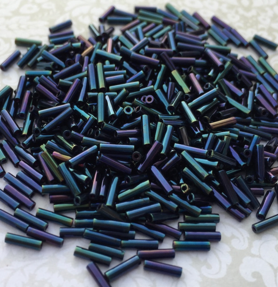 Blue Iris 6mm Miyuki Bugle Beads BGL2-9084 - 10 grams