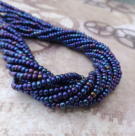 Blue Iris 8/0 Czech Glass Seed Beads - 20 grams