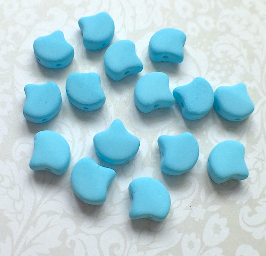 Bondeli Matte Blue Raspberry Ginko Duo Beads by Matubo - 10 grams